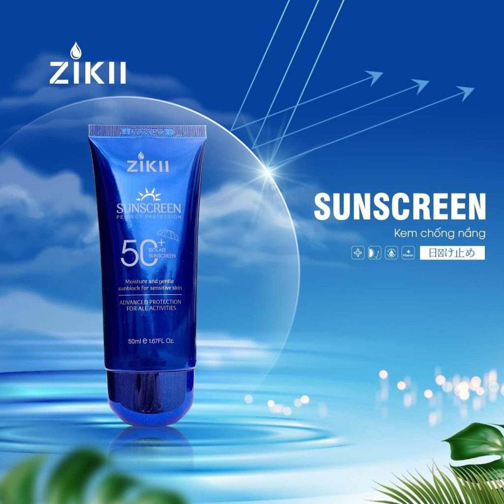 Kết hợp với kem chống nắng sun block zikii để làn da được bảo vệ