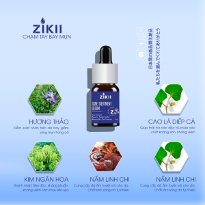 Serum mụn ZIKII được phát triển từ những thành phần thiên nhiên an toàn, lành tính, có tác dụng vượt trội trong việc điều trị mụn